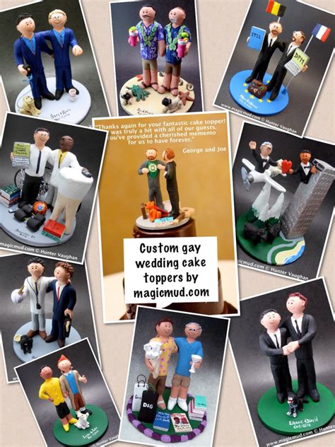 gay marriage cake toppers|gay man wedding cake topper.